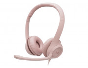 Logitech USB Headset H390, Noise-canceling Microphone, Headset: 20–20,000 Hz, Microphone: 100–10,000 Hz, In-line audio controls, USB, Rose